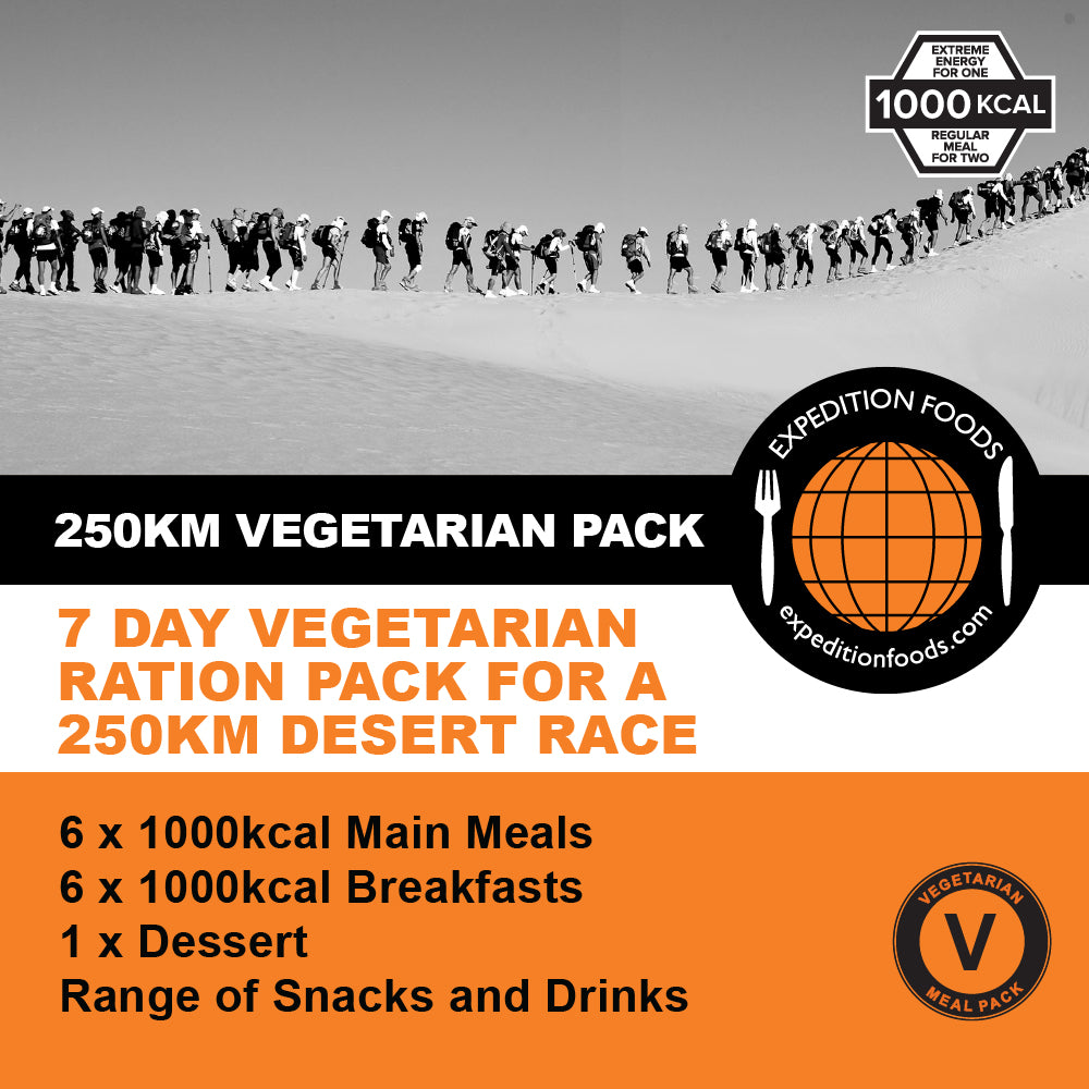 250km Desert Race Vegetarian Nutrition Pack (1000kcal)